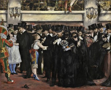  Manet Lienzo - Baile de máscaras en la ópera Realismo Impresionismo Edouard Manet